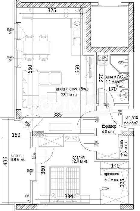 Двустаен апартамент в нова сграда в Кайсиева градина