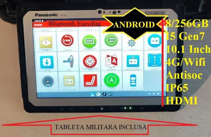 Tester Auto Launch X431 + Tableta Militara Antisoc Panasonic i5 8/256Gb SSD 4G 10.1 inch, Full soft auto instalat Turisme Si Autoutilitare, update zi