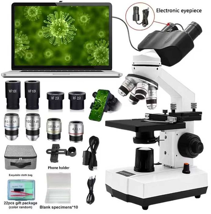 Microscop Biologic Sino T26Y-6, 2500x, Cameră USB + Geantă Transport