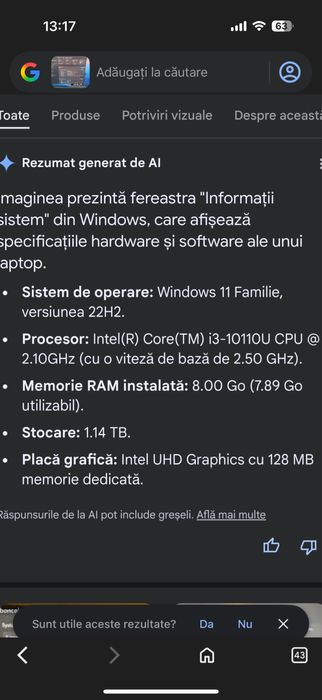 Laptop medion i3 1.14 TB