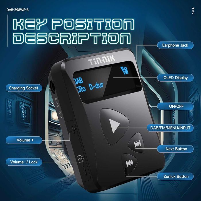 Цифрово мини радио Tin Nik DAB 398WS B