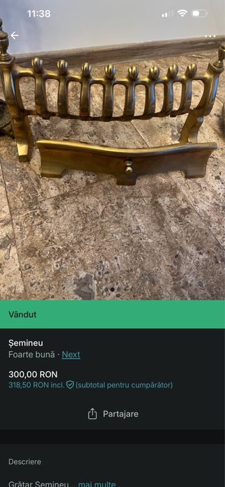 Grilaj semineu  din metal  este ca si nou