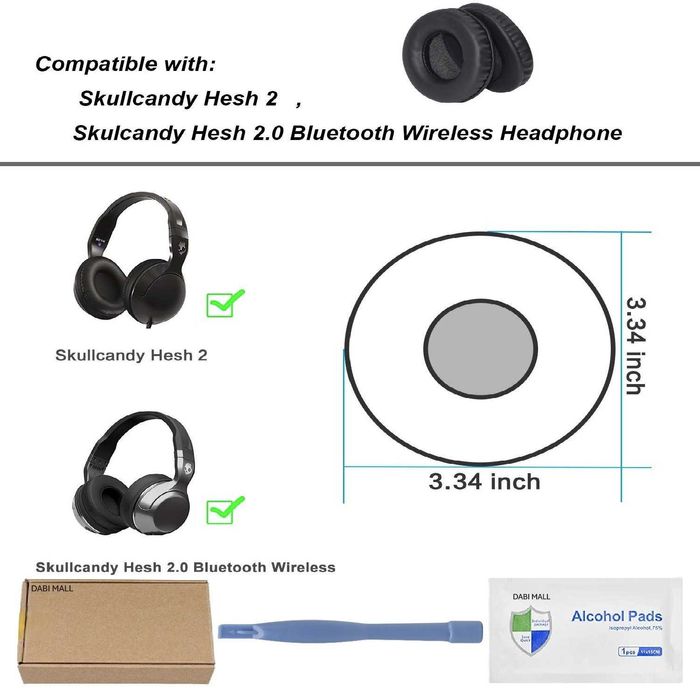 Set 2 bureti pentru casti Skullcandy Hesh 2.0 Wired/Wireless, Over-Ear
