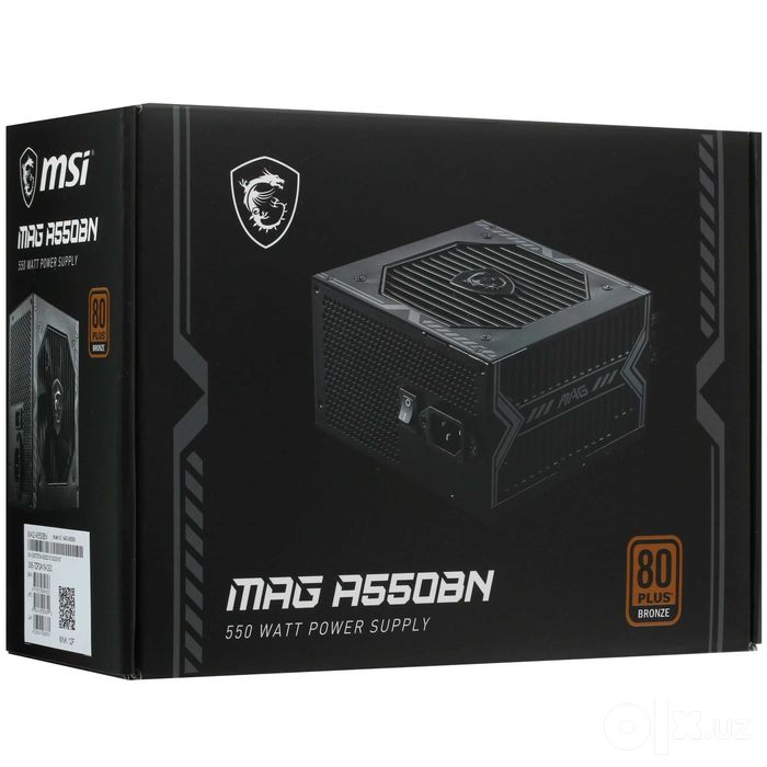 - Блок питания MSI MAG A550BN 550W (80 PLUS Bronze)