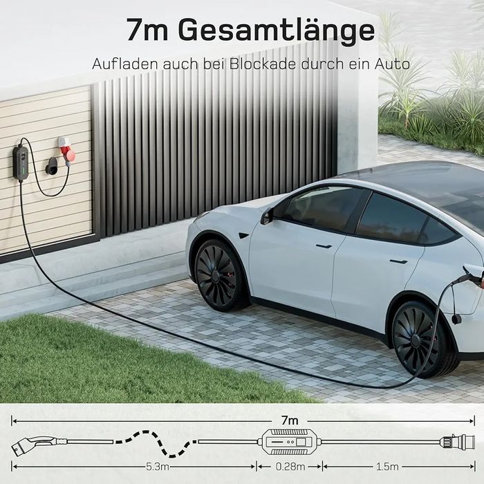Мобилна зарядна станция dé Type 2, 22kW, CEE 32A + адаптер CEE 16A, 7м