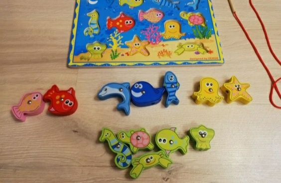 Деревянная рыбалка,деревянная детская развивающая игрушка.