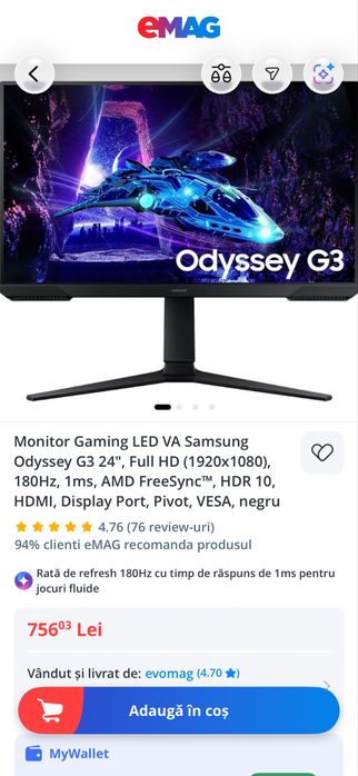 Monitor Samsung Odyssey G3 24inch