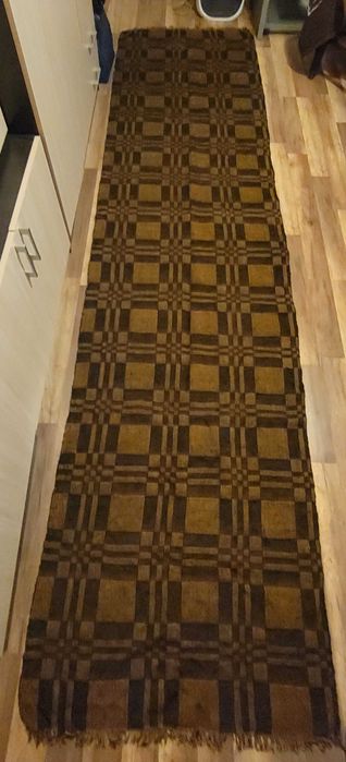 Традиционни, вълнени, финно тъкани на домашен стан пътека и килимче