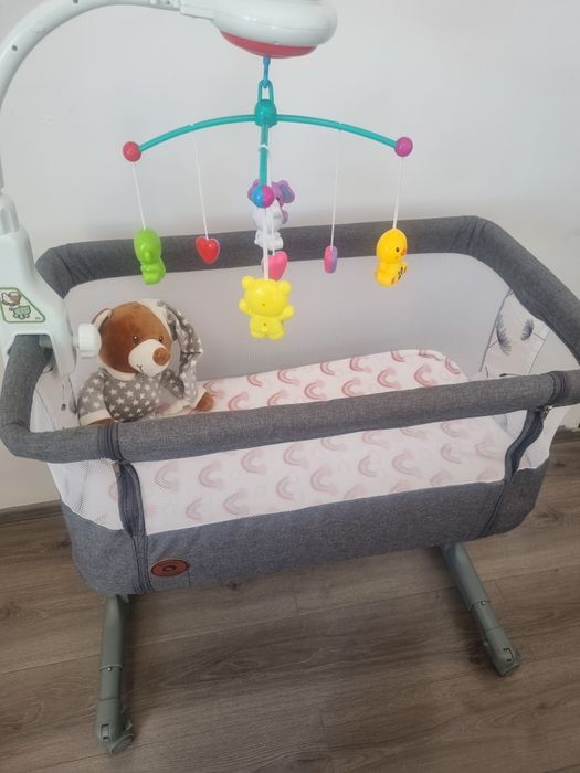 Patut co-sleeper, Lionelo, Aurora, 3 in 1 si carusel musical