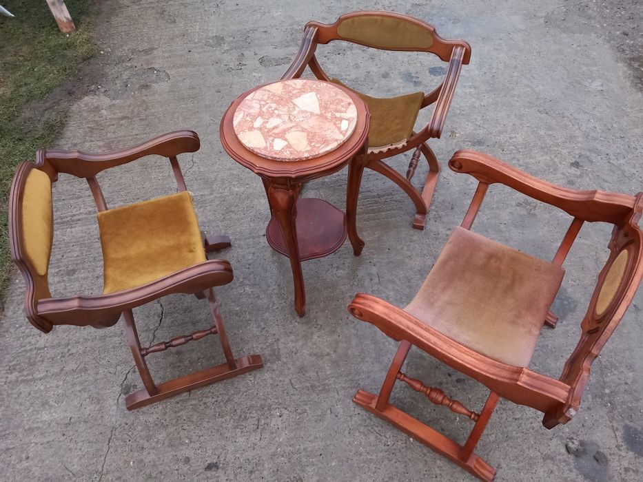 Scaune vintage lemn masiv