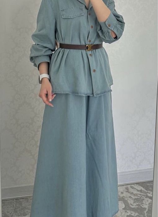 Джинсы платья с ременом