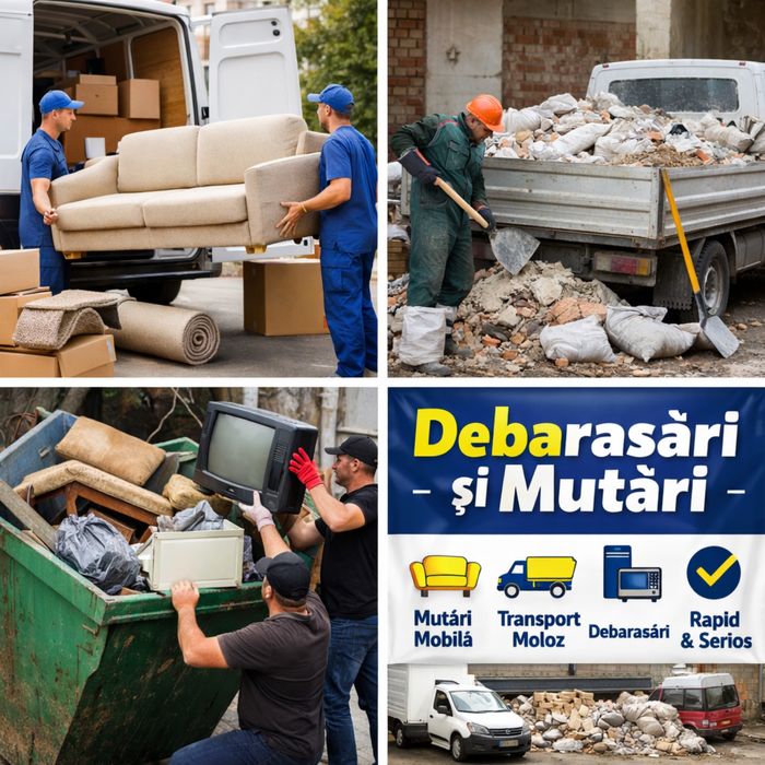 Debarasări / Mutări mobilă / Transport moloz – Rapid & Serios