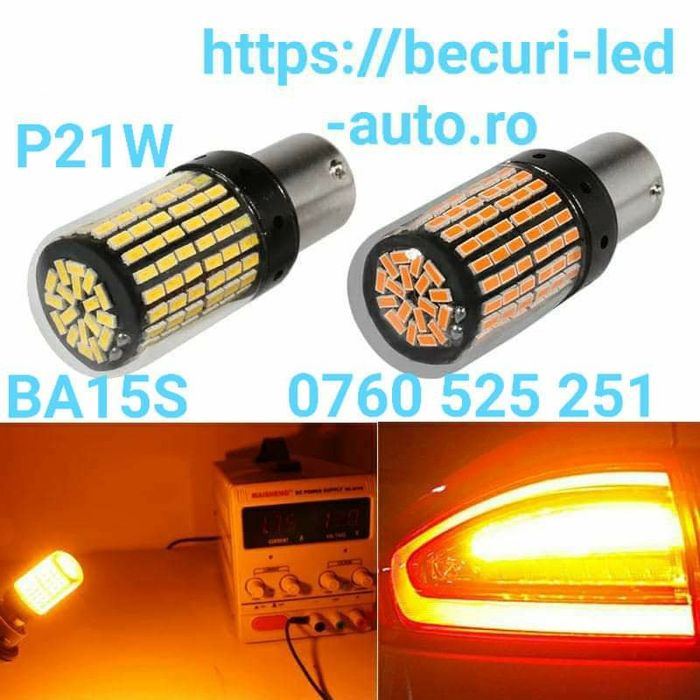Bec Led P21W-BA15S/1156/1157-50W-360° Poziții,Semnalizare,Marșarier