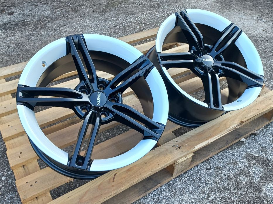 18"Rays 5x114.3 Black- White Honda Mitsubushi Lexus Renault Dacia Toyota 8j et40 Чисто Нови.