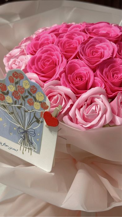 Букет из 35 роз, мыльные розы
