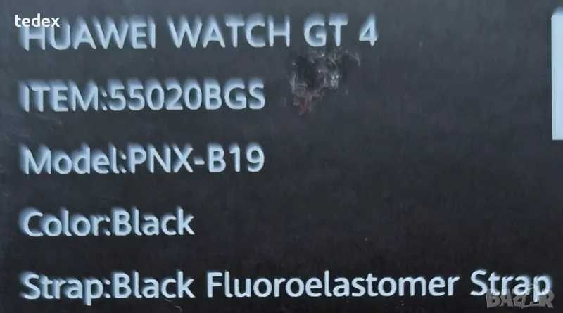 HUAWEI WATCH GT 4, BLACK, Black Fluoroelastomer Strap, 46 MM, PNX-B19