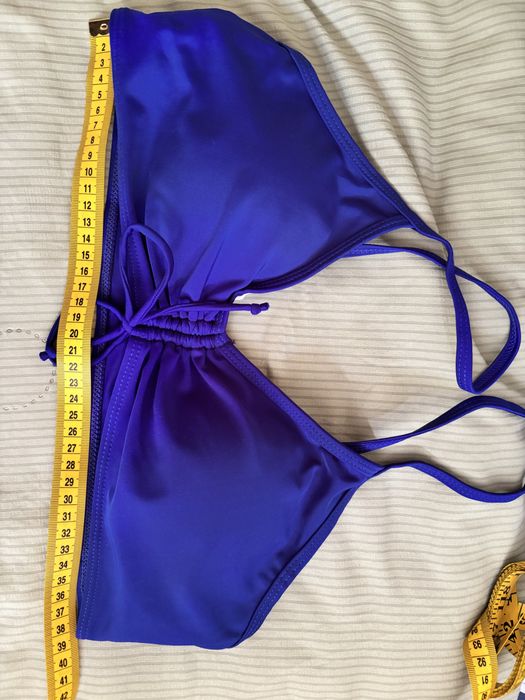 Costum de baie 2 piese NOU - albastru metalic