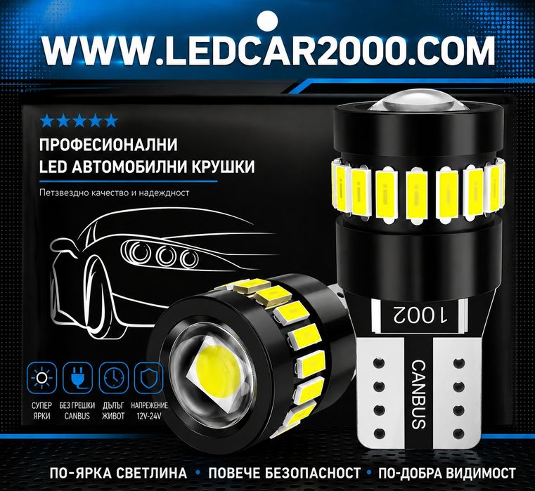Лед Крушки Т10 *LED CANBUS* 12 V.