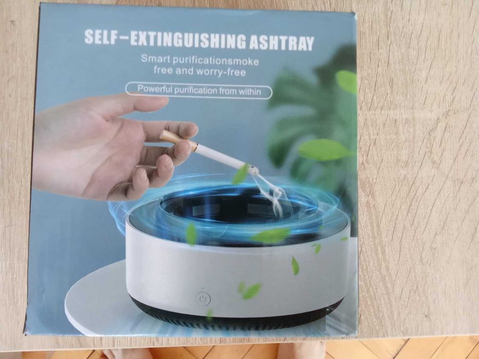 Пепелник с въздухопречиствател - Интелигентен филтър за дим и миризма.