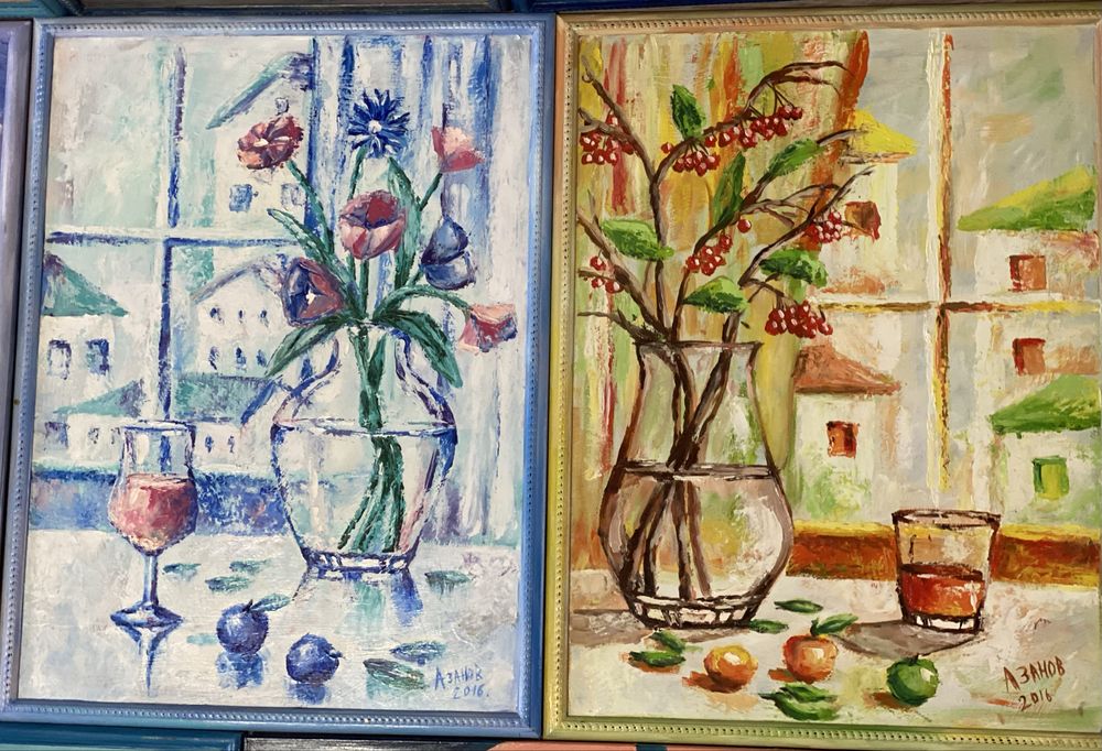 Картины маслом на грунтованом двп
