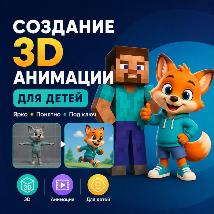 Создание 3D анимационных роликов | YouTube, реклама, мульт-ролики