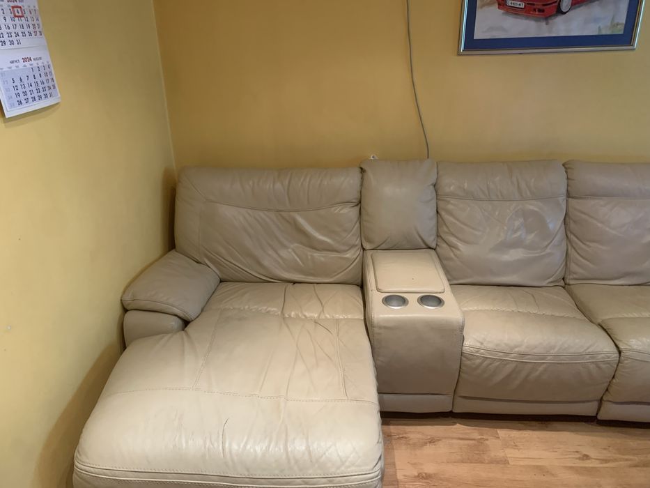 Кожен модулен диван естествена кожа