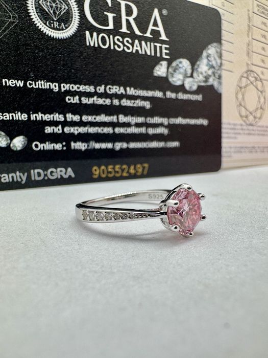 Сребърен пръстен с мойсанит (Диамант) 1 карат