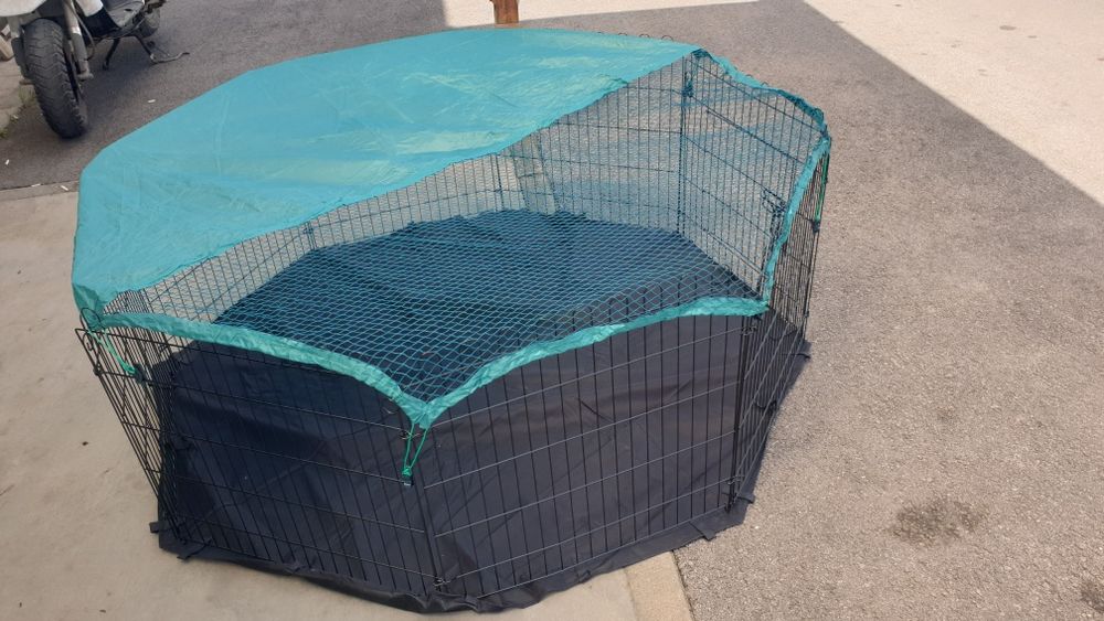 Метална клетка за домашни любимци 1.50-1.50-60см с дъно и мрежа таван