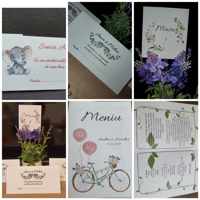 Invitatii/ Meniuri / plicuri / etichete  / carti vizita nunta botez