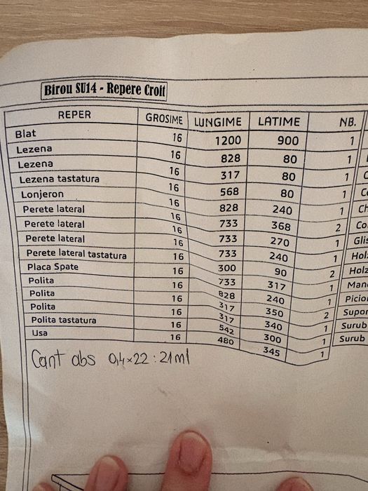 Birou pe Colt SU 14:  Lungime 120 x Adancime 90 x Inaltime 75