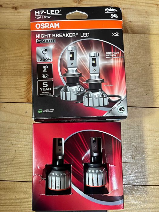 SET Becuri LED Osram Smart Night Breaker +330% LED H7 - Omologate RAR H7