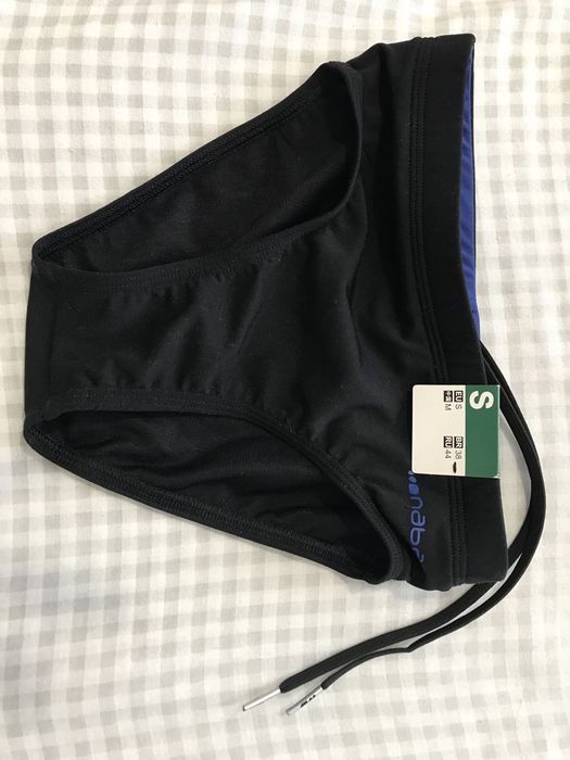 Детски бански костюм, тип слип 100 Basic, за момче, черен Nabaiji