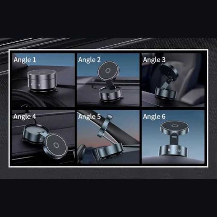 Suport Telefon Magnetic, Fixare Ultra-Stabila prin Vacuum, Rotire 360°
