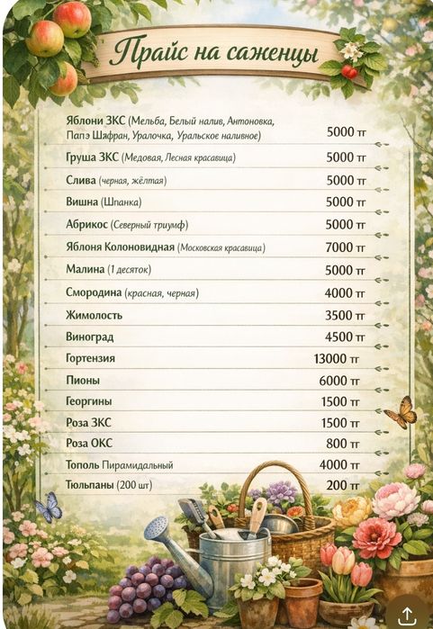 Саженцы Петропавловск