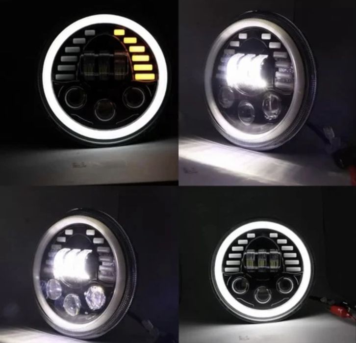 Комплект от 2бр. универсален 18см ЛЕД LED халогена 12v-24v къси/дълги