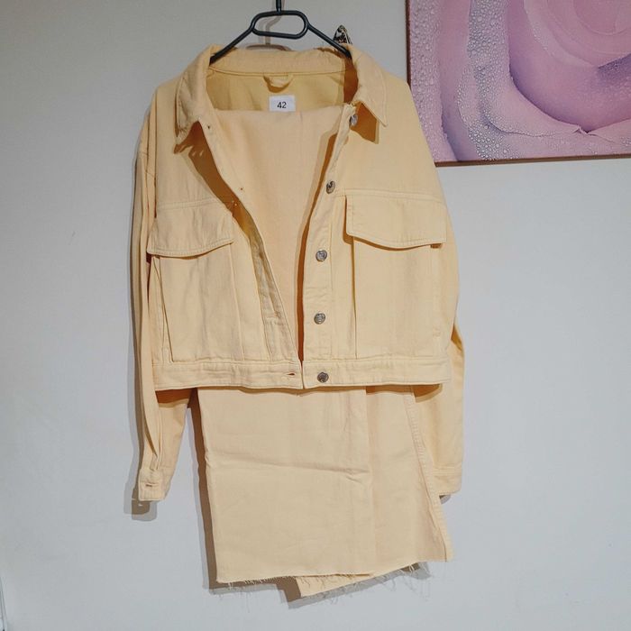 Compleu Costum Dama/fete Denim Blugi și Jacheta Somon NOU