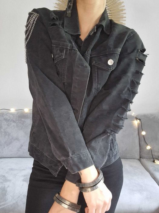 Оригинално винтидж яке Diesel с хендмейд акценти + обеци и гривни