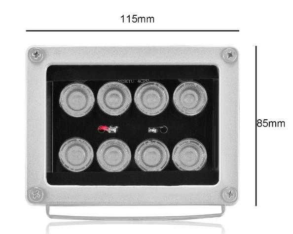 4LED Infrared CCTV Илюминатор за Нощно Виждане Спомагателно Осветление за Камера за Видеонаблюдение Ярка Инфрачервена Светлина Допълнително Осветление