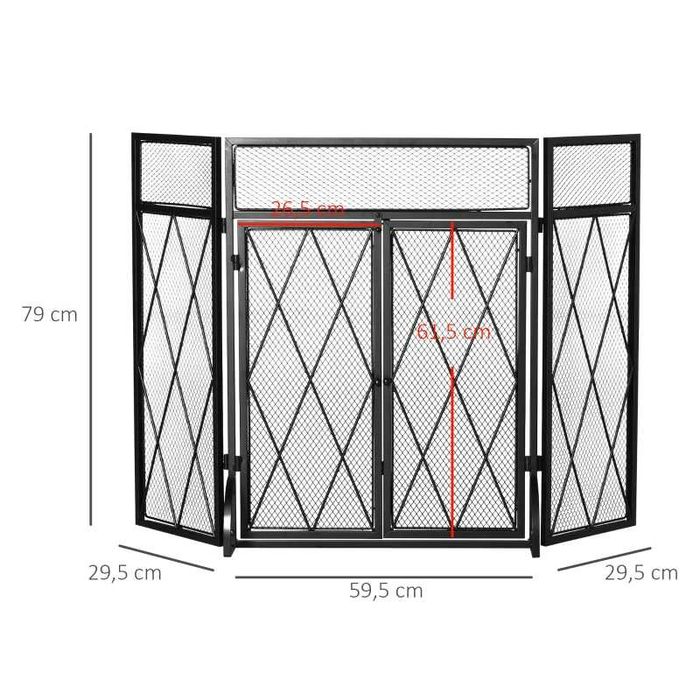 HOMCOM Защитен екран от искри, сгъваем, 3-частичен, 120 см x 79 см