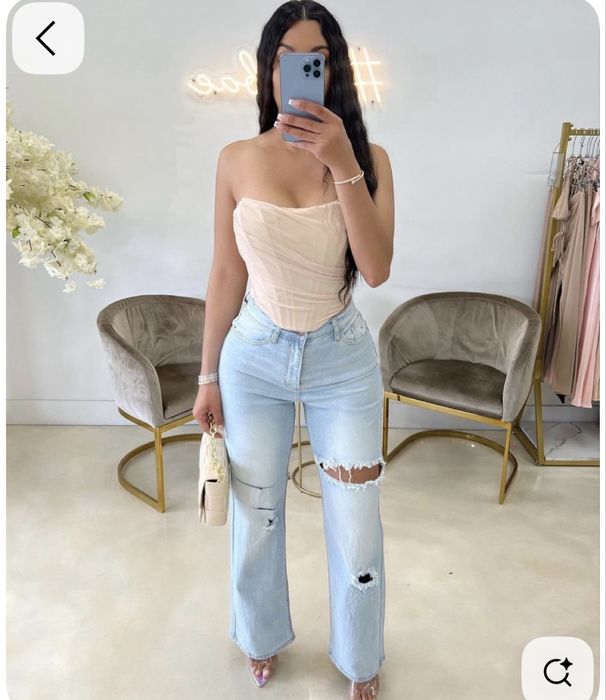 Нов ZARA Корсет / Бюстие от тюл в нюд S