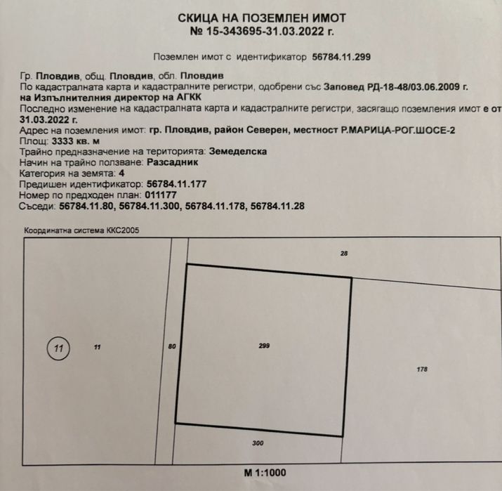 Парцел неурегулиран 3333кв.м