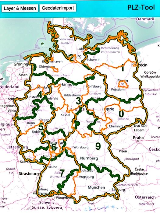 Harta Germania cu cod postal 84x114 cm