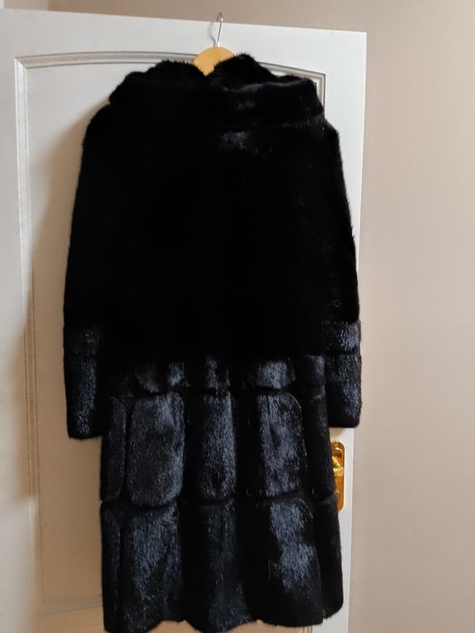 Шуба норковая с капюшоном