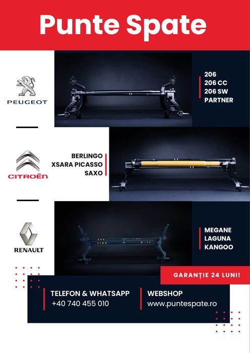 Punte Spate Peugeot 206 ,INOITE ,DE LA 550 RON , Garantie 2 Ani