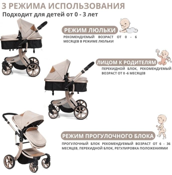 Коляска трансформер Aimile Aimile, бордовый
