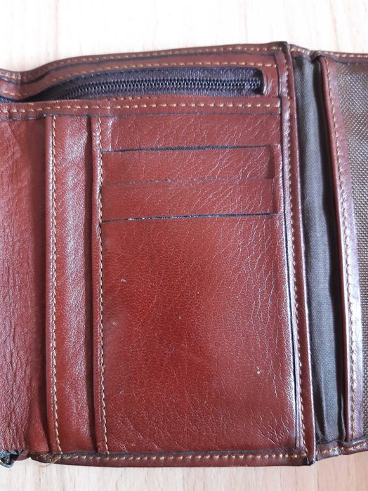 Портфейл, мъжки естествена кожа, цвят-бордо