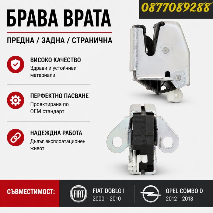 Брава врата за Fiat Doblo Opel Combo нови брави за врати механизми за опел комбо фиат добло