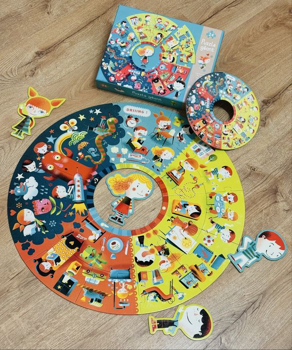 Djeco гигантски пъзел „Денят“ – като нов, идеален подарък