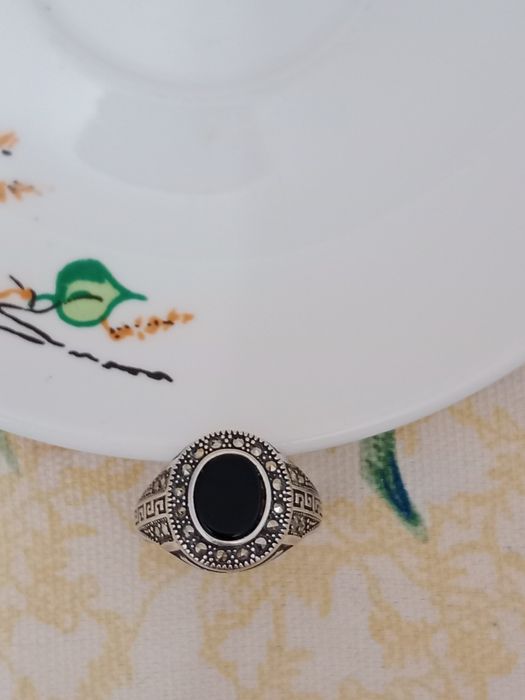 Кольцо серебряное с ониксом