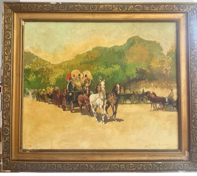 Nicolae Vermont tablou / pictura carton 72,5x60